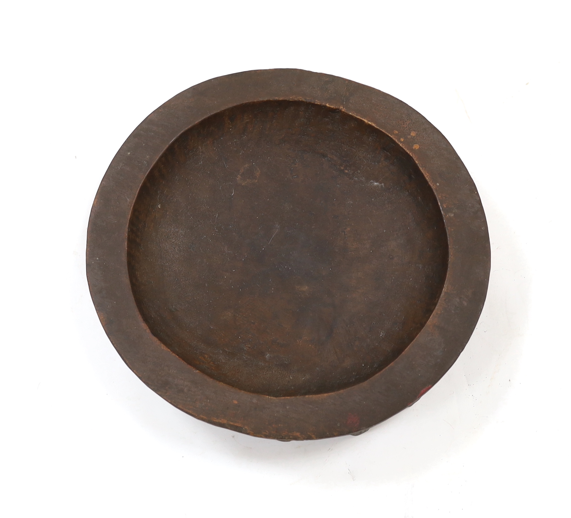 A Samoan or Fijian kava bowl on multiple feet, diameter 37cm, height 9cm